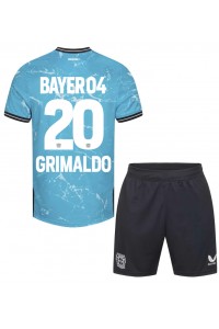 Bayer Leverkusen Alejandro Grimaldo #20 Jalkapallovaatteet Lasten Kolmas peliasu 2023-24 Lyhythihainen (+ Lyhyet housut)